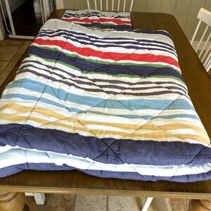 Pottery Barn Kids- Tanner Striped Twin Comforter & Sham